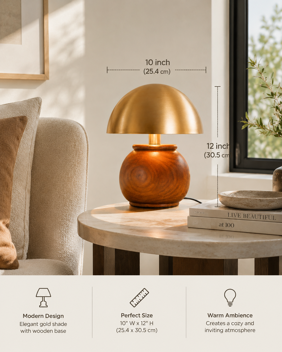 Mushroom Bedside Lamp with Warm Ambient Light