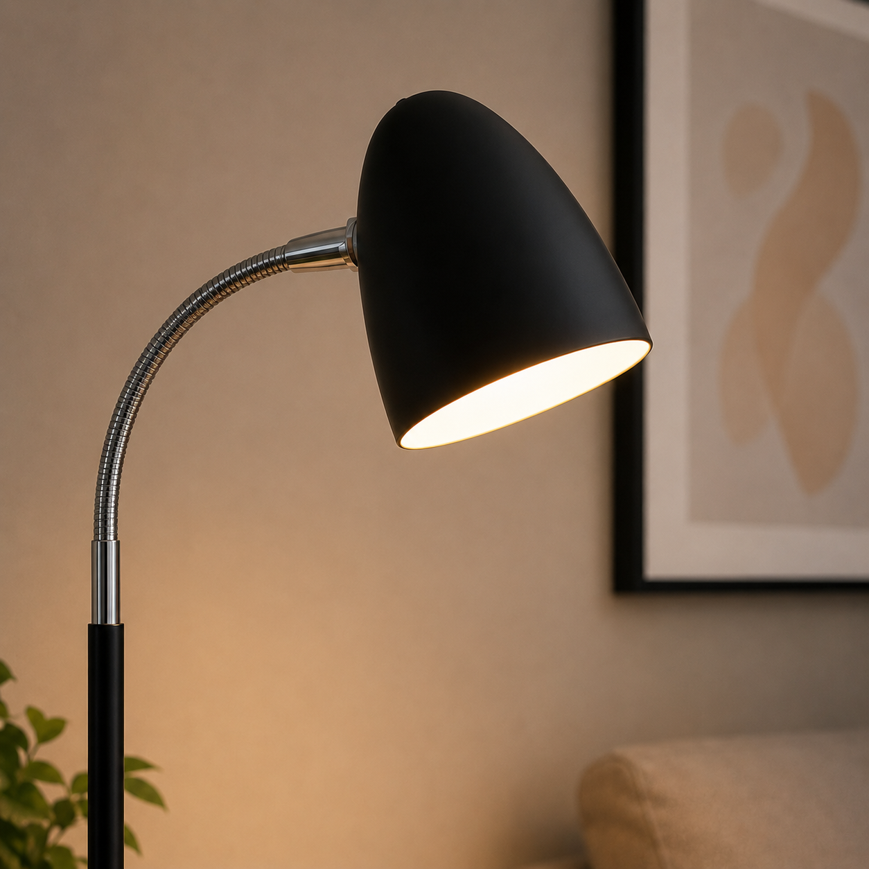 Modern Arc Floor Lamp with Adjustable Gooseneck Shade