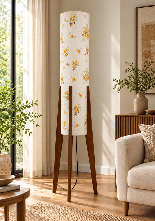 Amber Bloom Tripod Floor Lamp
