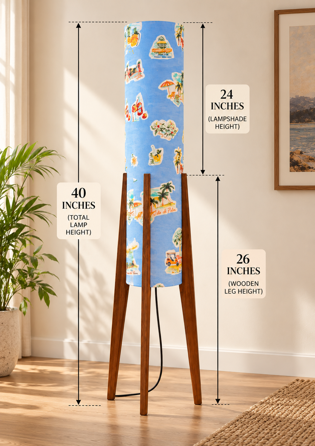 Azure Voyage Tripod Floor Lamp