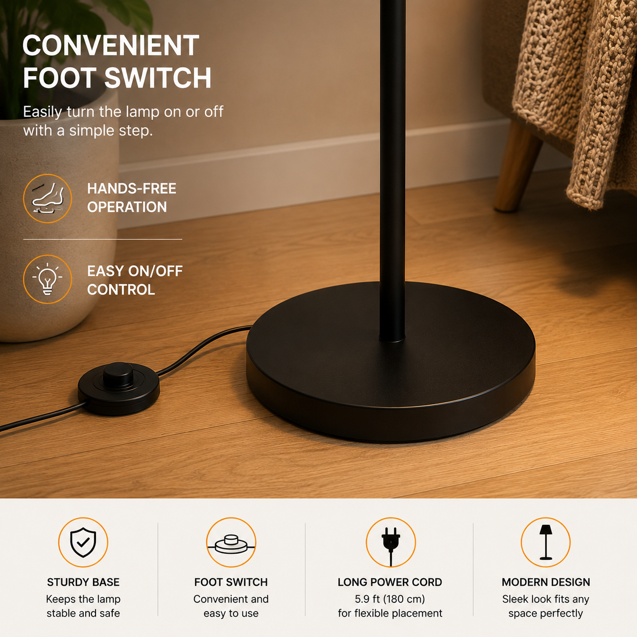 Modern Arc Floor Lamp with Adjustable Gooseneck Shade