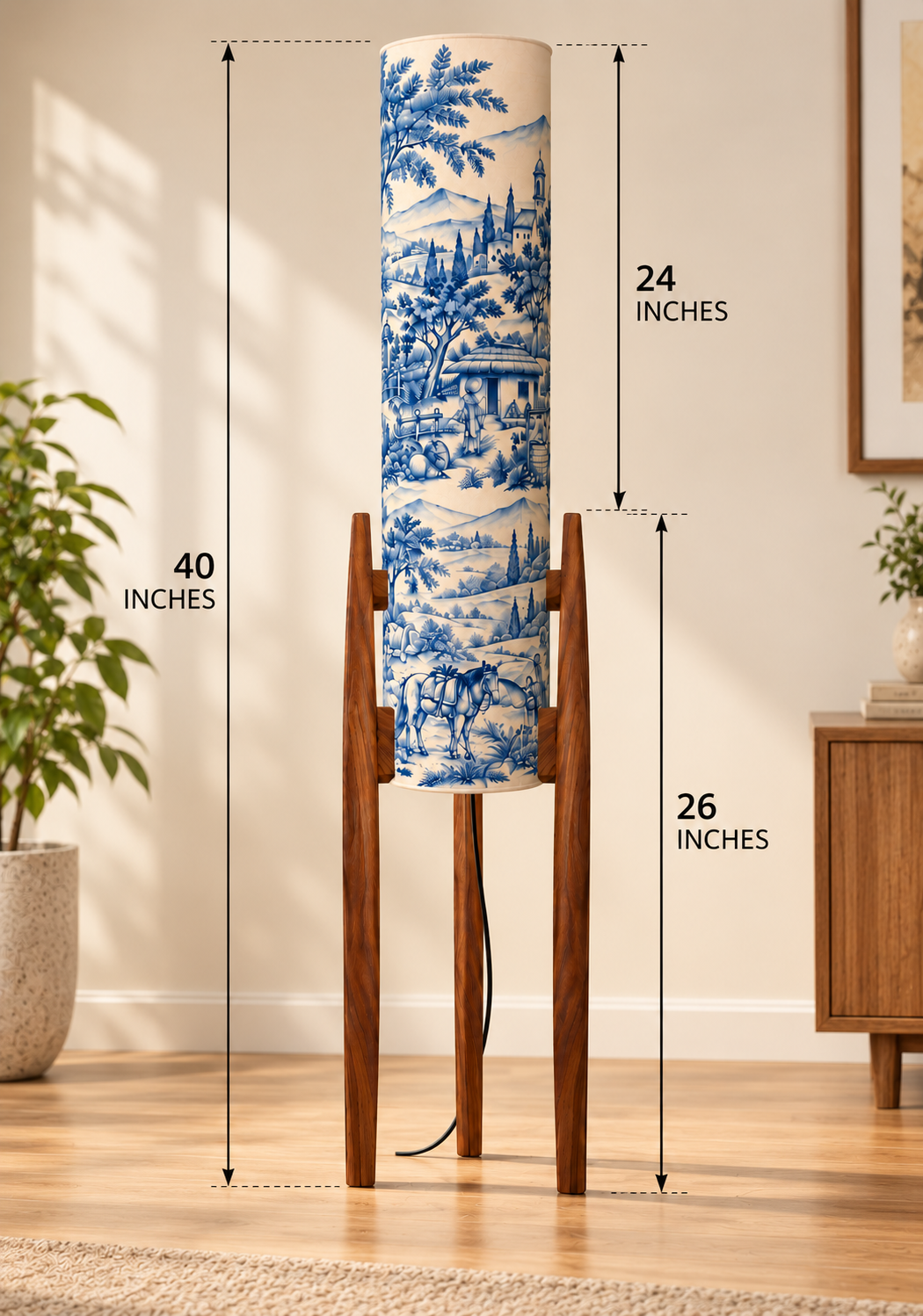 Blue Countryside Tale Floor Lamp