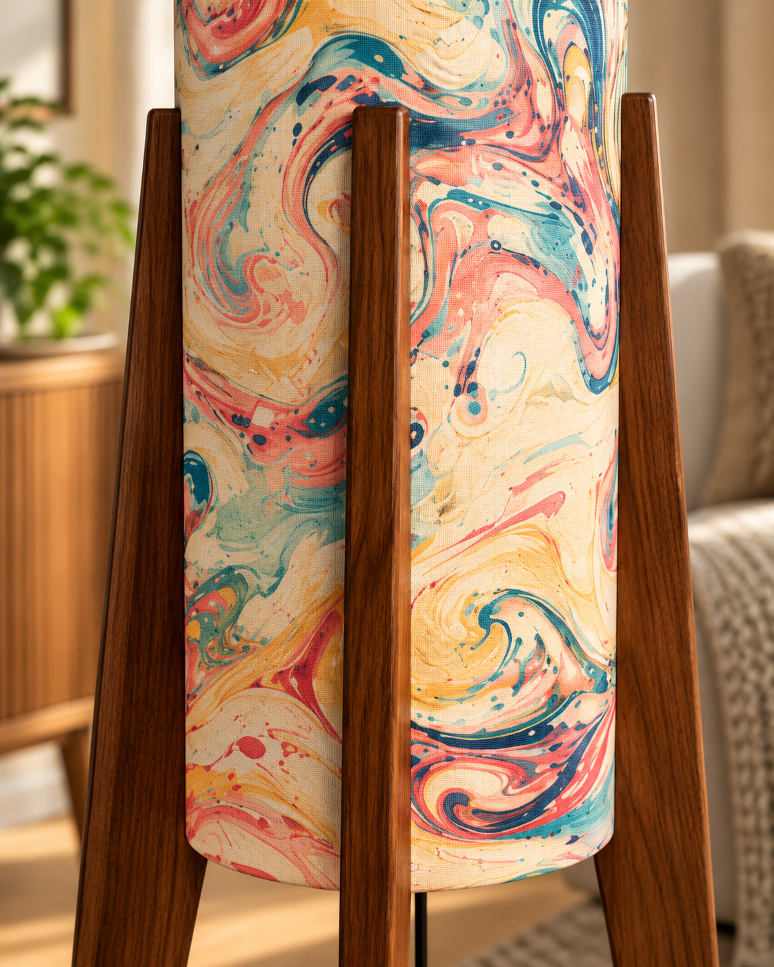 Marbella Abstract Marble Tripod Floor Lamp