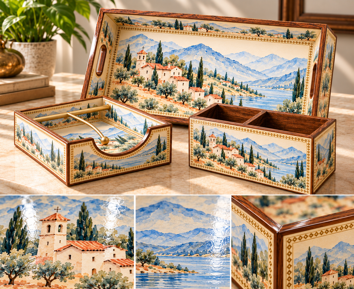 Tuscan Serenity Wooden Décor Set