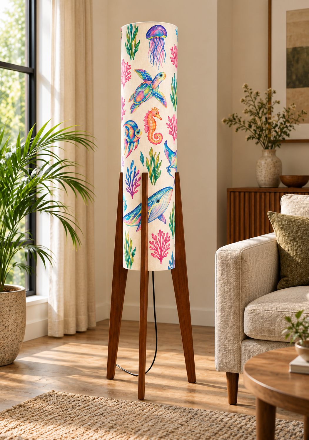 Coral Voyage Tripod Floor Lamp