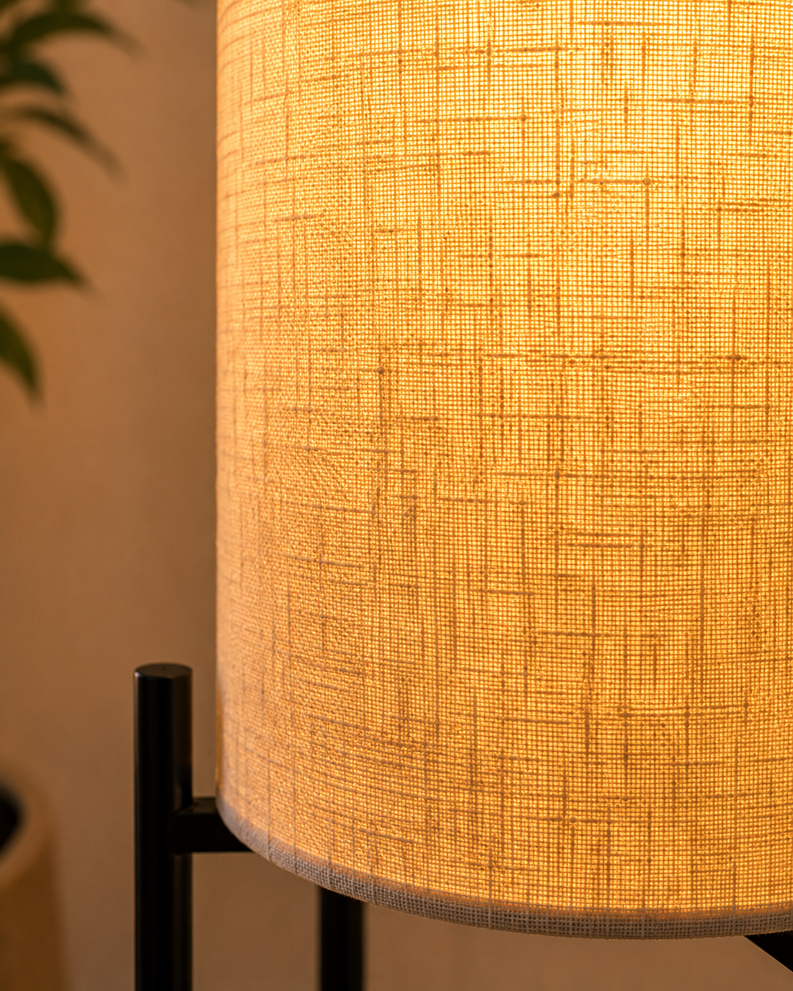 Modern Floor Lamp with Fabric Shade for Living Room & Bedroom