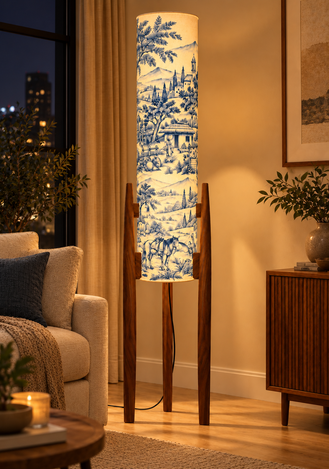 Blue Countryside Tale Floor Lamp