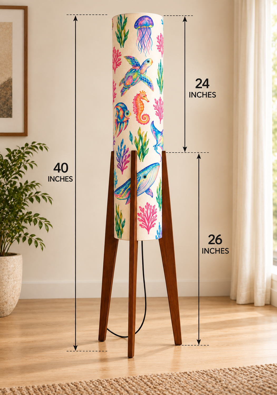 Coral Voyage Tripod Floor Lamp