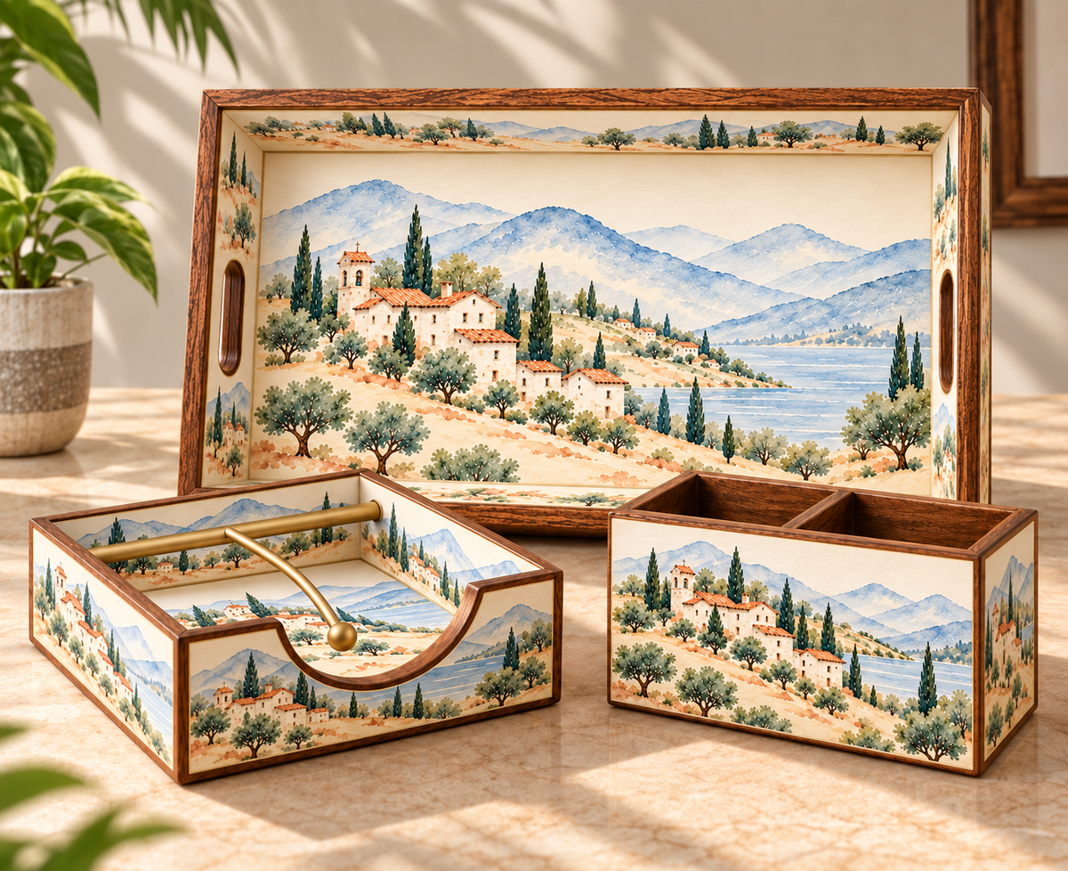 Tuscan Serenity Wooden Décor Set