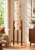 Amber Bloom Tallwood Floral Wooden Floor Lamp