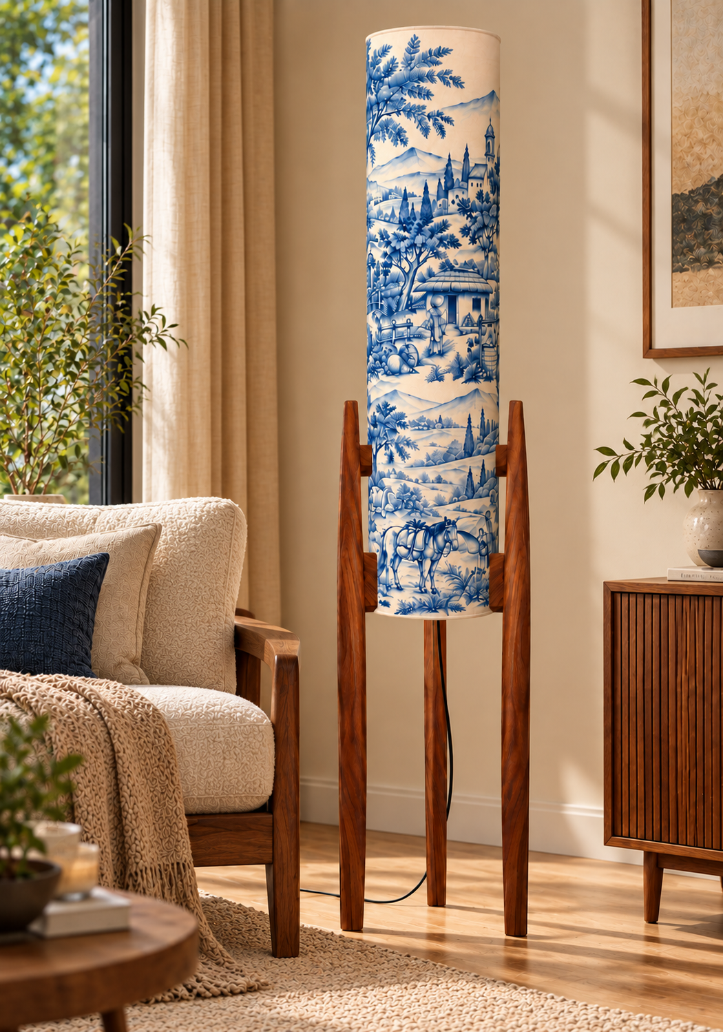 Blue Countryside Tale Floor Lamp