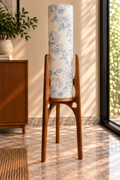 Porcelain Bloom Floral Arch Leg Wooden Floor Lamp