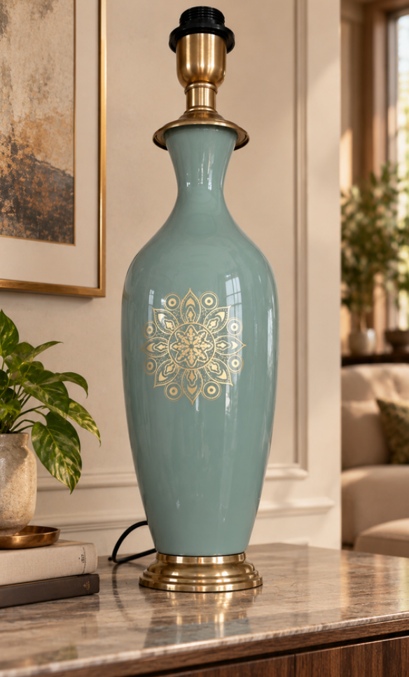 Sage Crown Pedestal Lamp