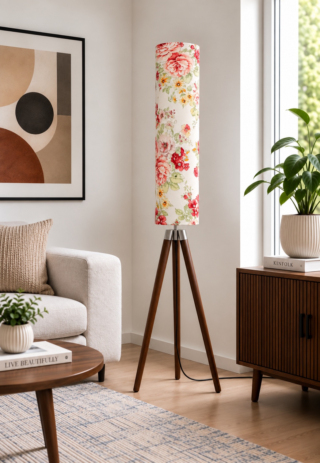 Scarlet Garden Tripod Floor Lamp
