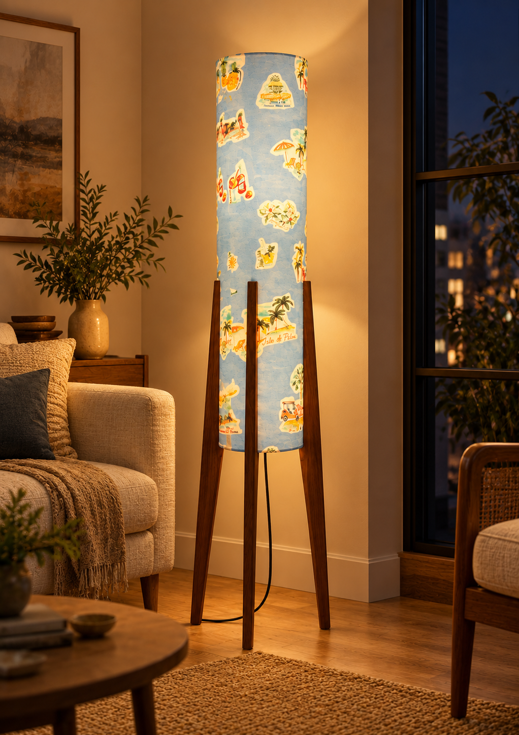Azure Voyage Tripod Floor Lamp