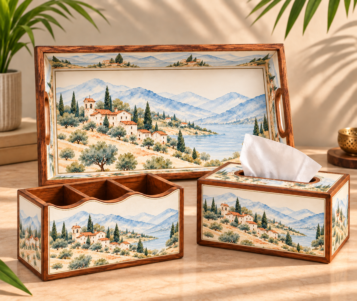 Lakeside Tuscany 3-Piece Tabletop Organizer Set