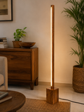 Modern Wooden Base Floor Lamp for Living Room & Bedroom