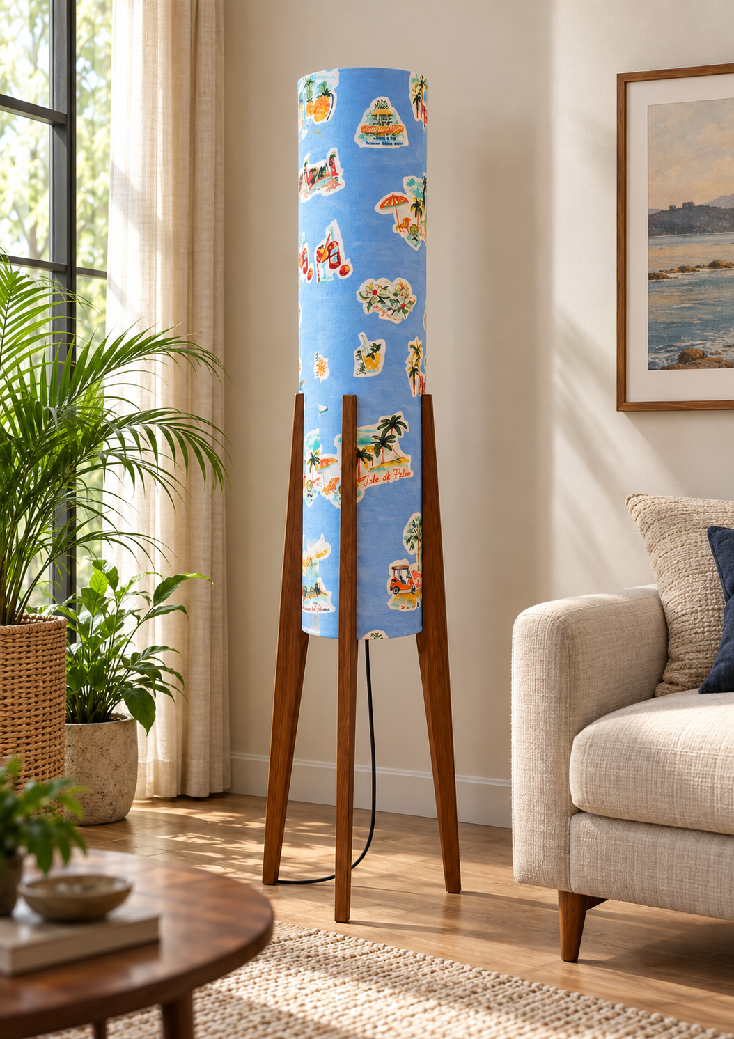 Azure Voyage Tripod Floor Lamp