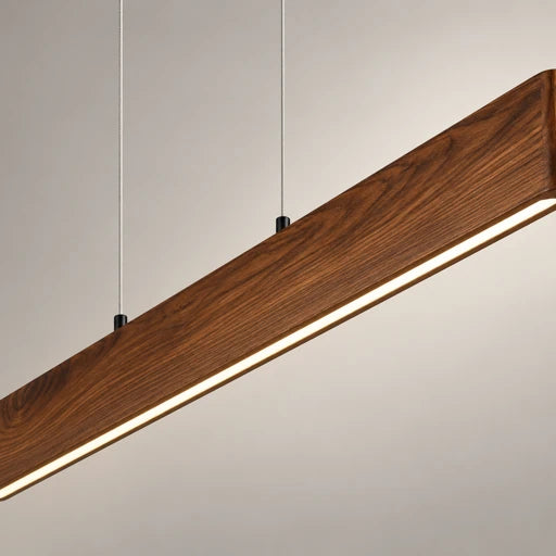 Woodgrain Beam Linear Pendant Light