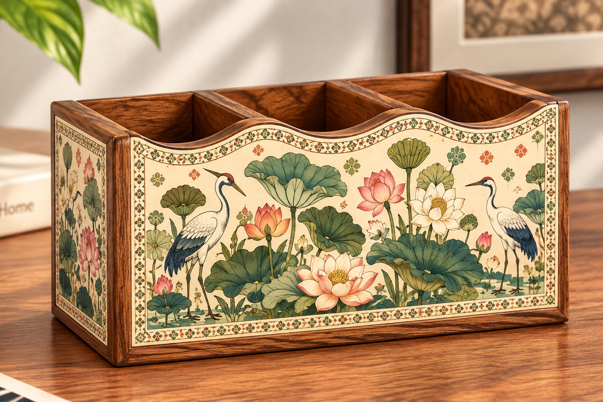 Peacock Garden 3-Piece Home Décor Organizer Set