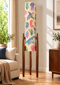 Wooden Tripod Table Lamp with Black Dome Shade