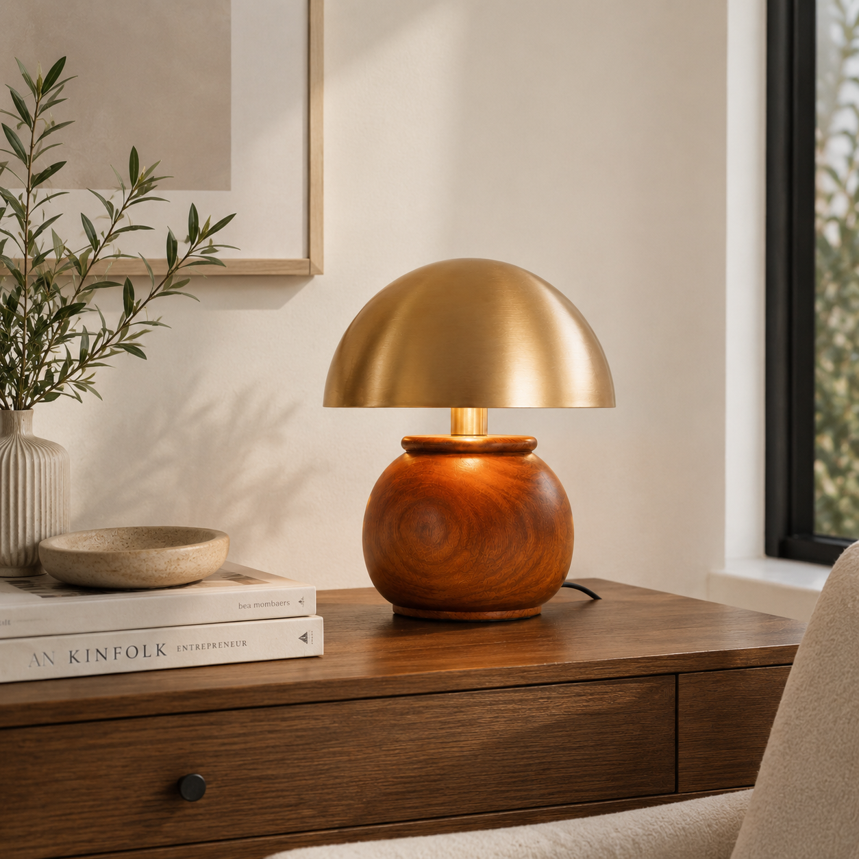 Mushroom Bedside Lamp with Warm Ambient Light